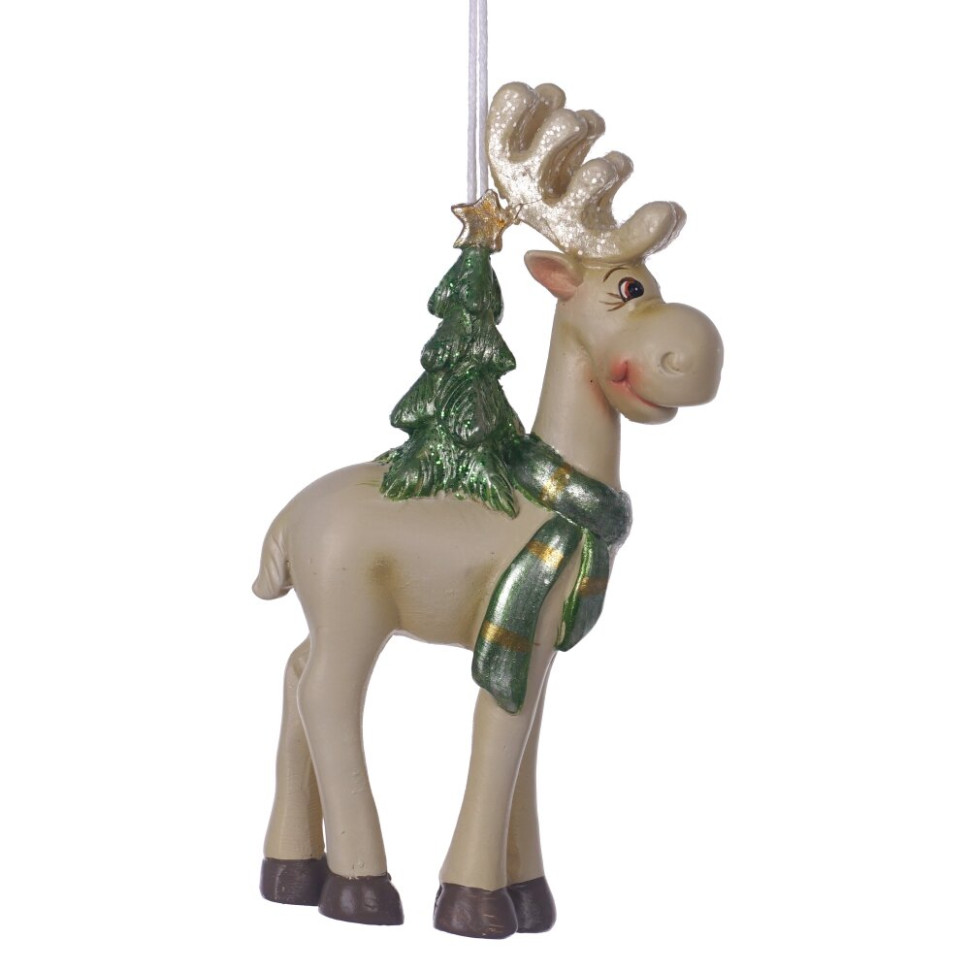 Фигурка декоративная подвесная "Олень",  L5,5 W2,5 H11 см, 2в.