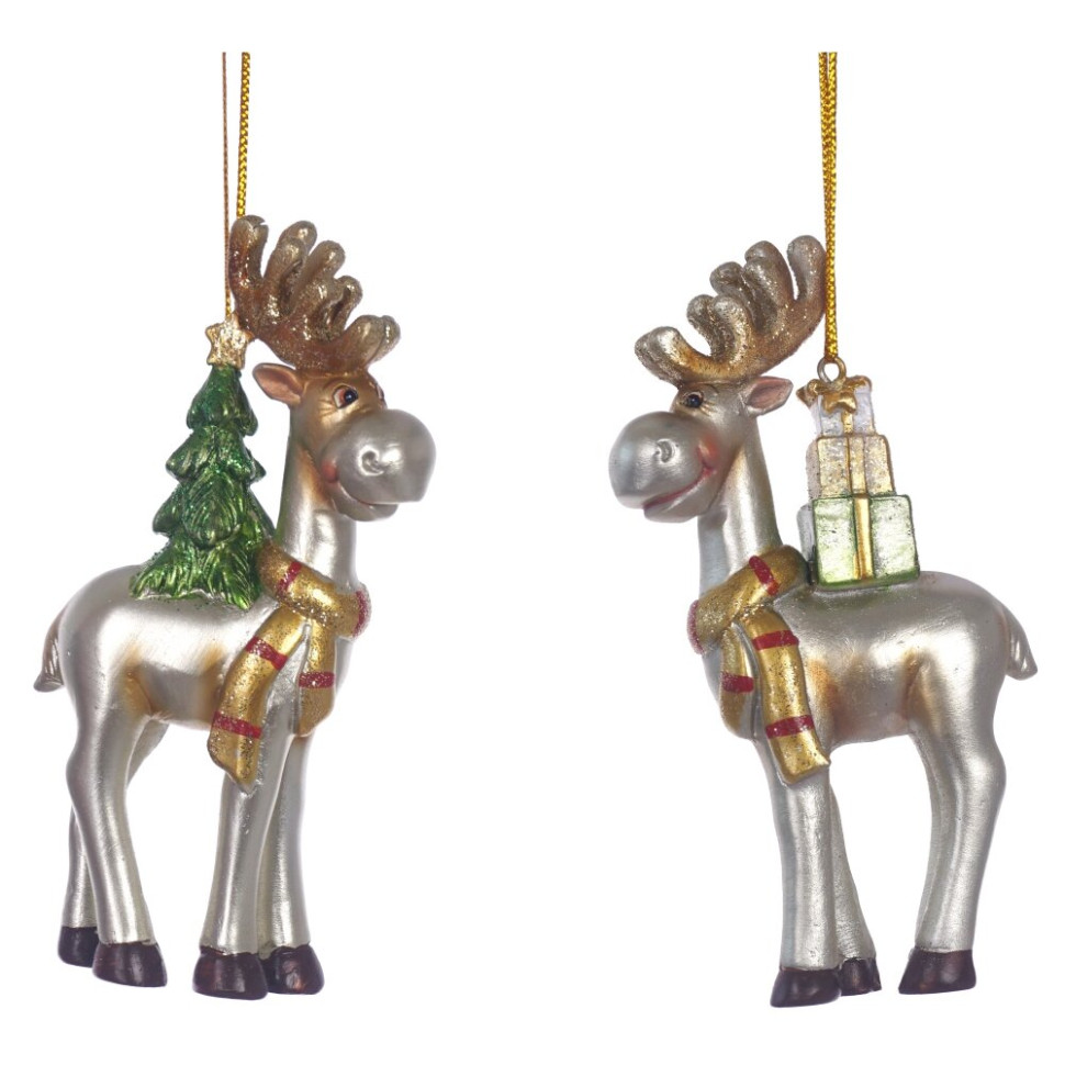 Фигурка декоративная подвесная "Олень",  L5,5 W2,5 H11 см, 2в.