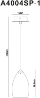 Подвесной светильник Atlantis A4004SP-1WH Arte Lamp