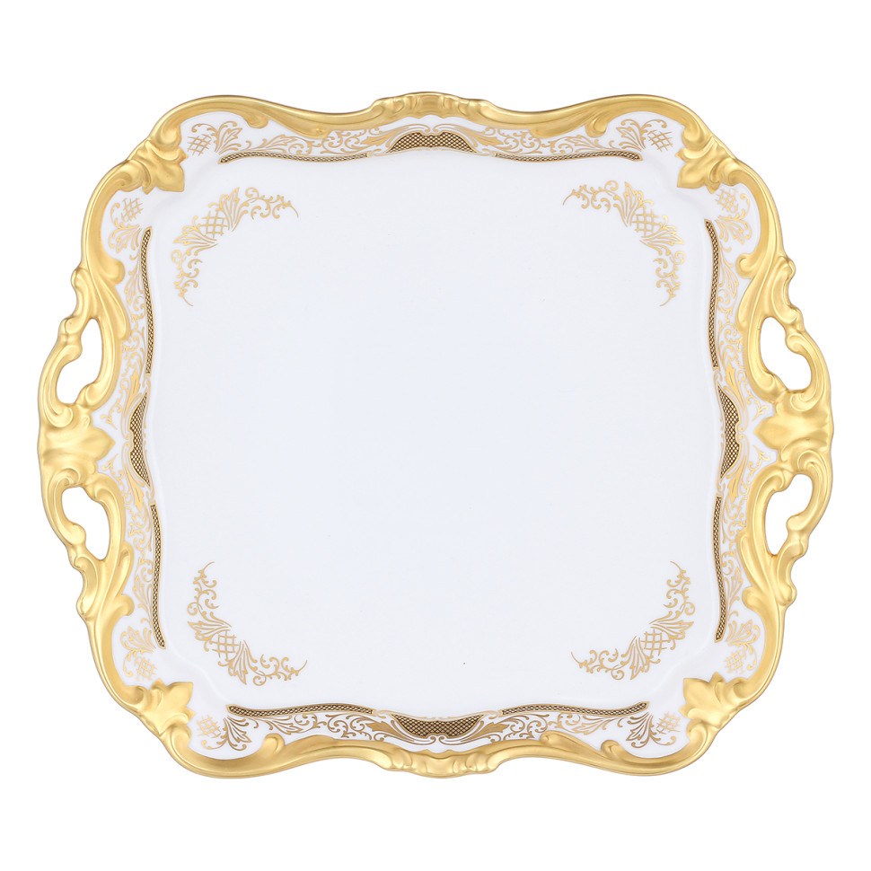 Блюдо квадратное 30см."Симфония золотая"