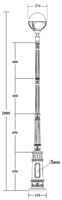 Наземный фонарь GENOVA 88110/E7 Bl Oasis Light