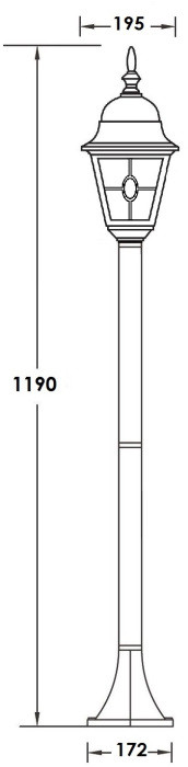 Наземный фонарь QUADRO M lead GLASS 79906MlgY Bl Oasis Light