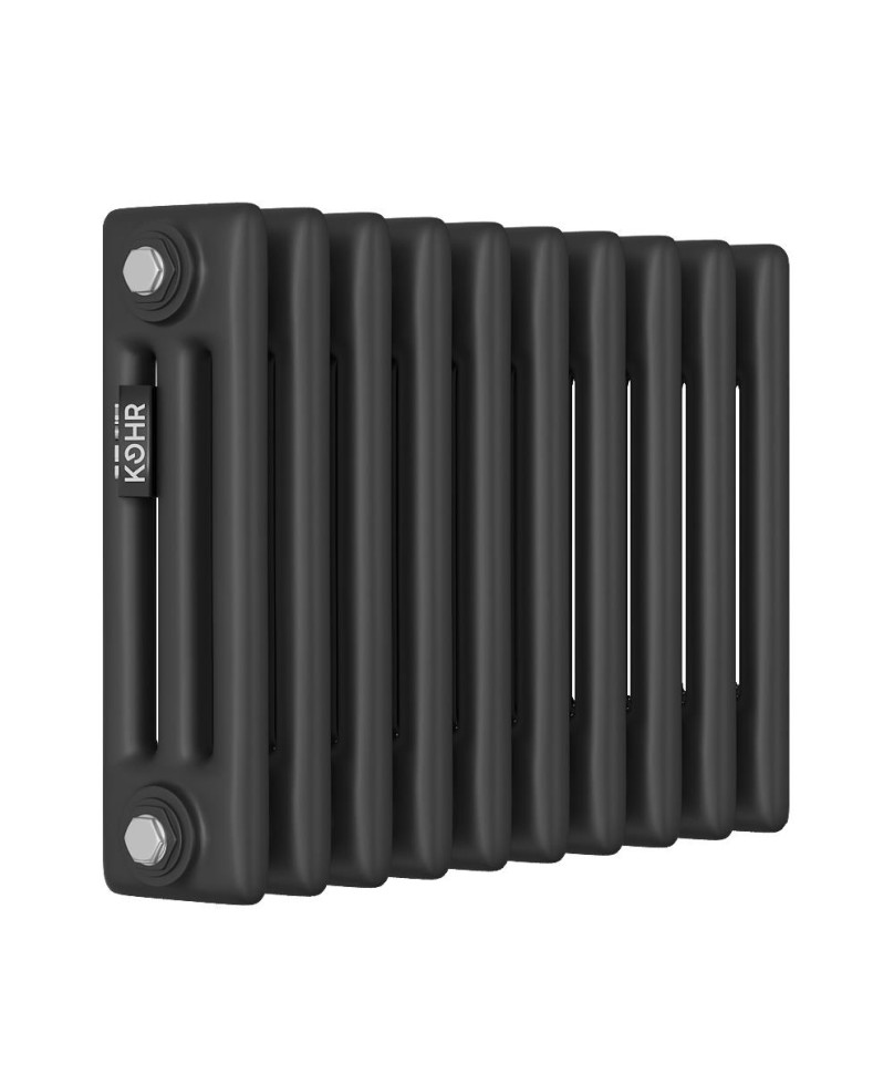 Стальной трубчатый радиатор Kohr Heim 3030/10 секций с боковым подключением 3/4 черный