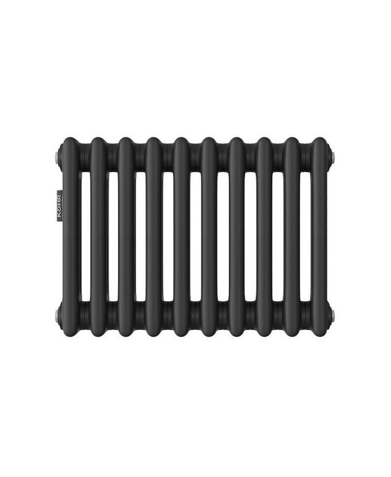 Стальной трубчатый радиатор Kohr Heim 3030/10 секций с боковым подключением 3/4 черный