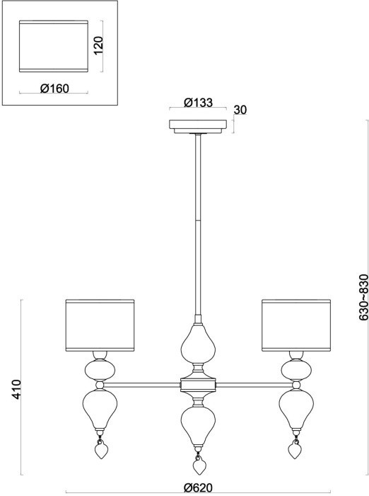 Потолочная люстра Raise FR5369CL-03BS Freya