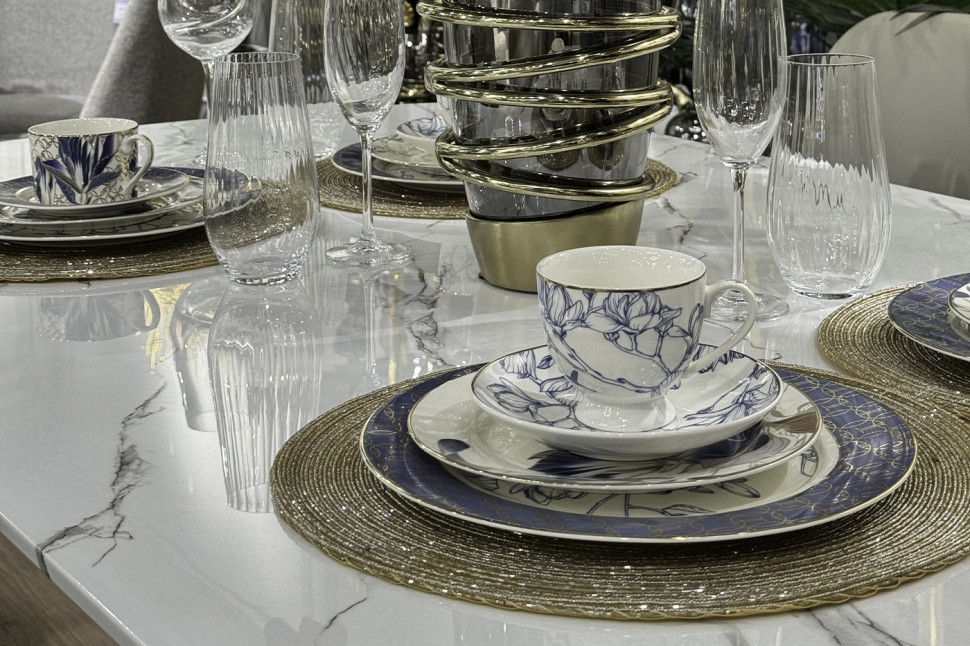 Набор из 4х сервировочных салфеток золотой с бисером