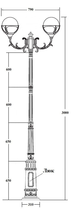 Наземный фонарь GENOVA 88110A/16/E7 Bl Oasis Light