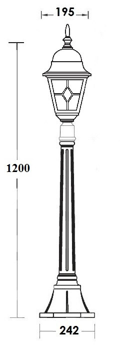 Наземный фонарь QUADRO M lead GLASS 79907MlgG Bl Oasis Light
