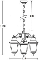 Уличный светильник подвесной QUADRO L 79970L/3 Bl Oasis Light Уличный светильник подвесной QUADRO L 79970L/3 Bl Oasis Light