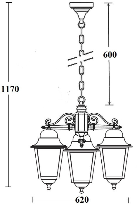 Уличный светильник подвесной QUADRO L 79970L/3 Bl Oasis Light