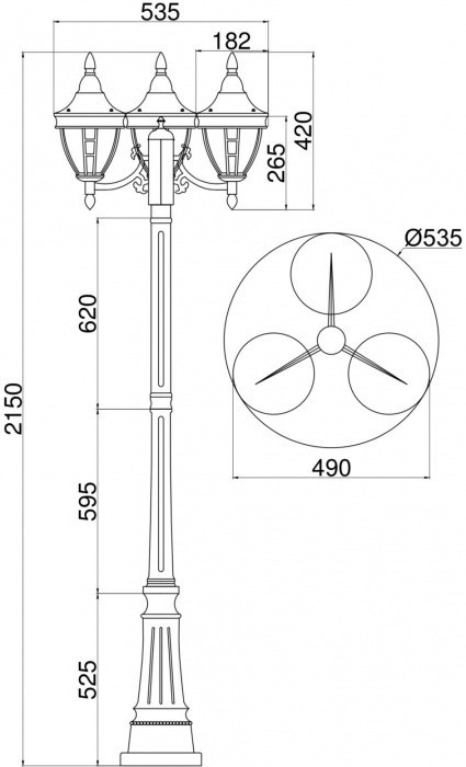 Наземный фонарь Rivoli O026FL-03B Maytoni