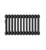 Стальной трубчатый радиатор Kohr Heim 3030/12 секций с боковым подключением 3/4 черный