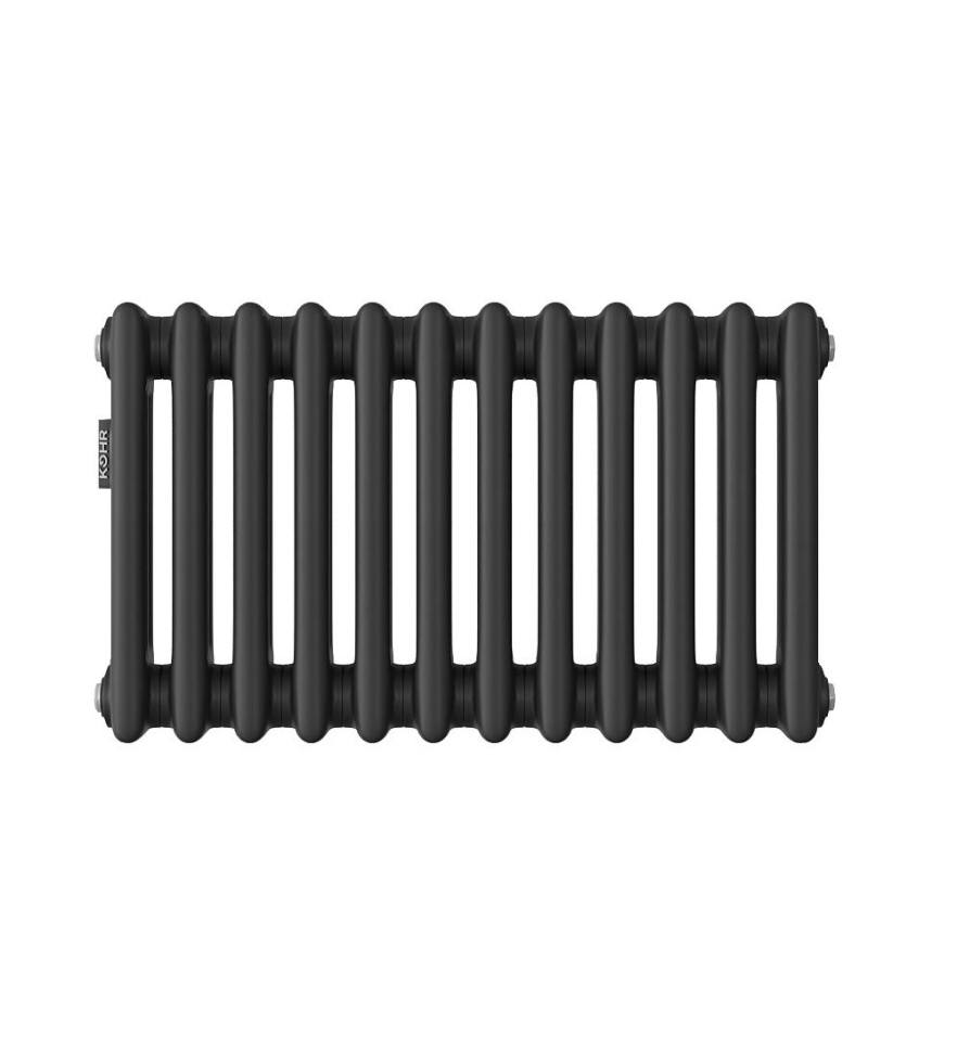 Стальной трубчатый радиатор Kohr Heim 3030/12 секций с боковым подключением 3/4 черный