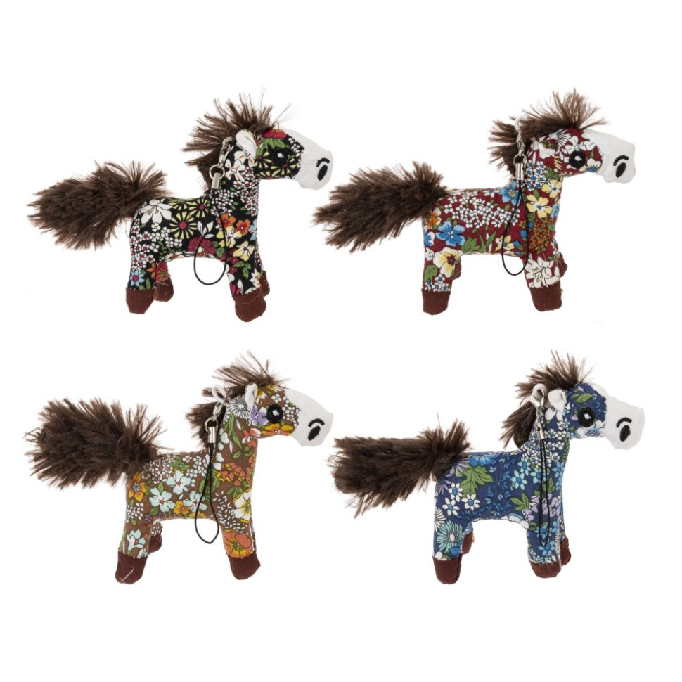 Игрушка набивная "Лошадка", с цепочкой, L11 W2,5 H9 см, 4в.