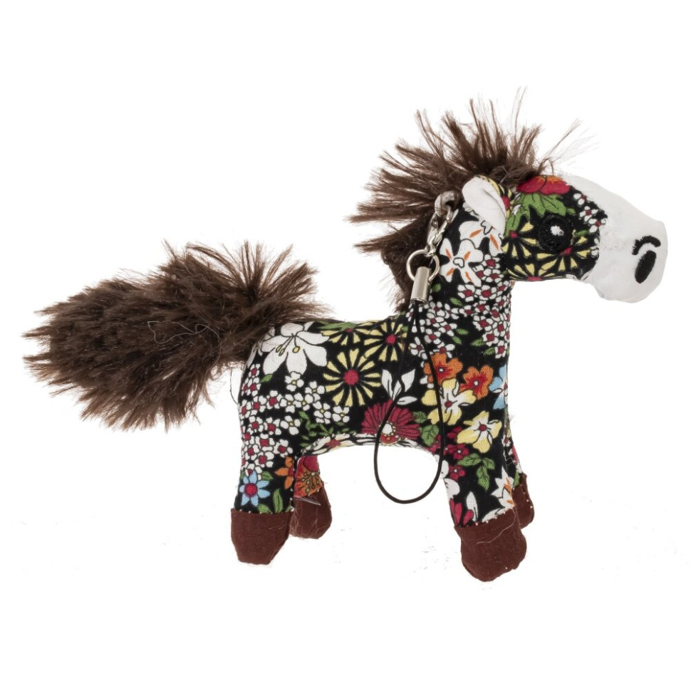Игрушка набивная "Лошадка", с цепочкой, L11 W2,5 H9 см, 4в.