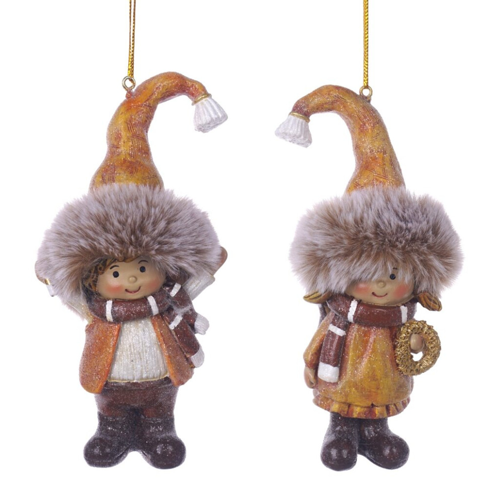 Фигурка декоративная подвесная "Дети",  L6 W5 H13 см, 2в.