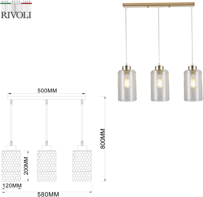 Подвесной светильник Malice 9124-203 Rivoli