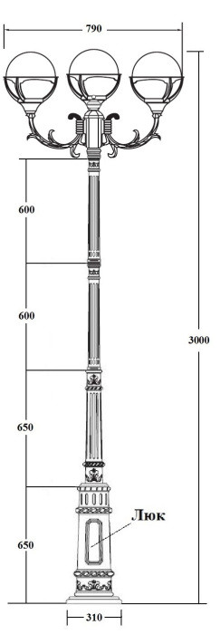 Наземный фонарь GENOVA 88110B/16/E7 Bl Oasis Light