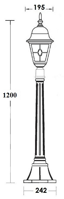 Наземный фонарь QUADRO M lead GLASS 79907MlgY Bl Oasis Light