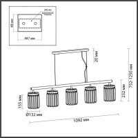 Подвесная люстра Odeon Light Classic Vassa 4987/5 Подвесная люстра Odeon Light Classic Vassa 4987/5