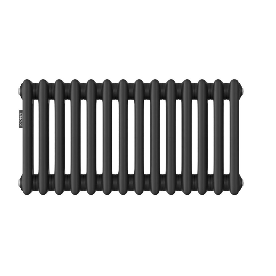 Стальной трубчатый радиатор Kohr Heim 3030/14 секций с боковым подключением 3/4 черный