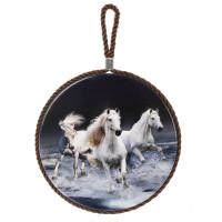 Декоративная подставка под горячее с подвеской "Лошадь", D 17 см, L17 W17 H0,5 см, 6в.