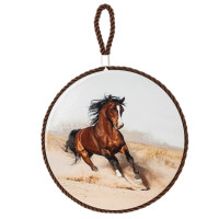 Декоративная подставка под горячее с подвеской "Лошадь", D 17 см, L17 W17 H0,5 см, 6в.