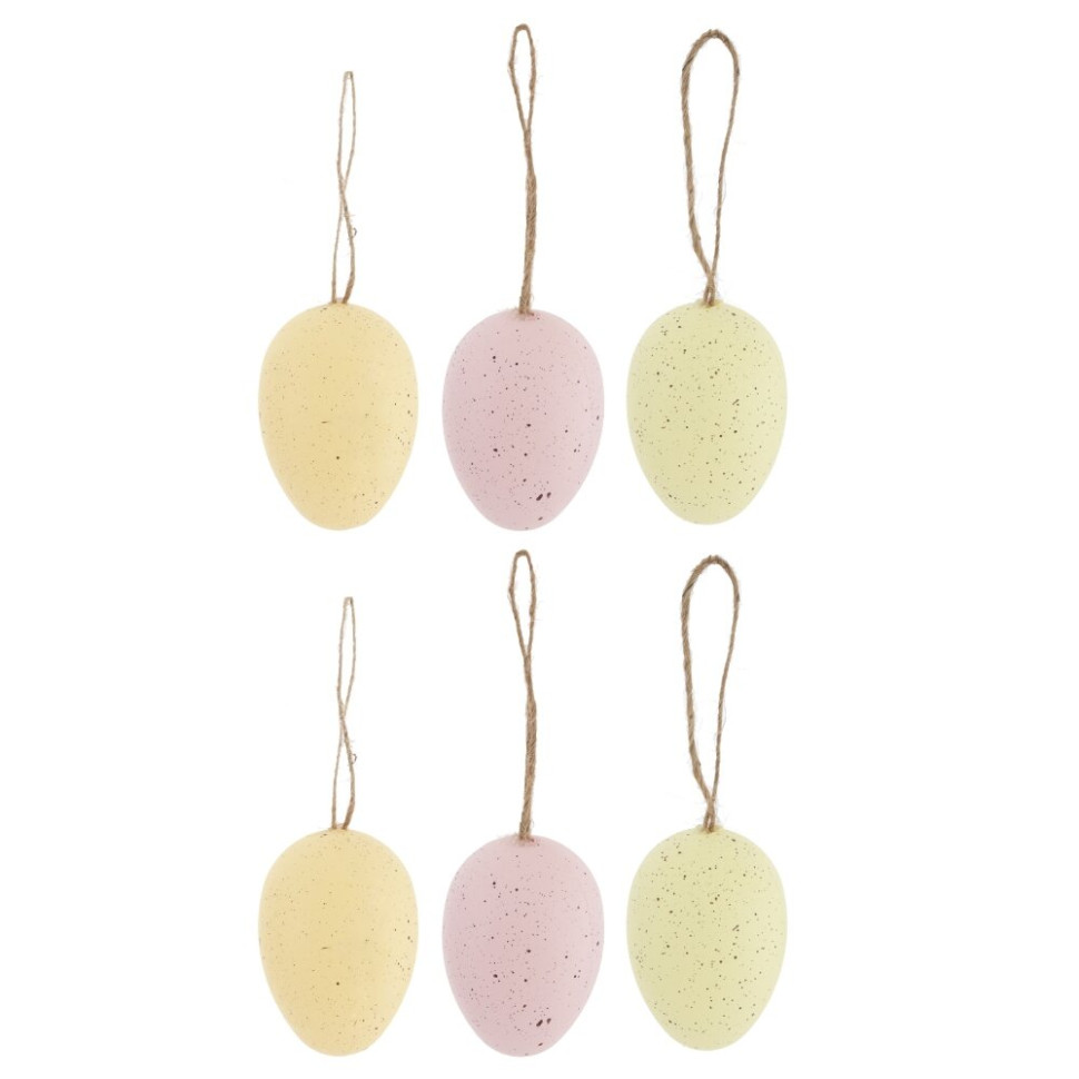 Набор из 6-ти изделий декоративных подвесных "Яйцо" (3,5*5,5), L13 W4 H17 см