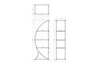 Стеллаж "Полусфера" прозр.стекло/хром Стеллаж "Полусфера" прозр.стекло/хром