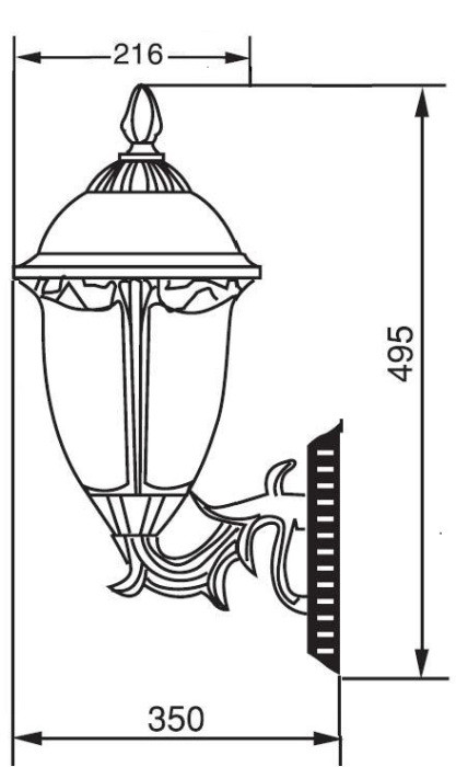 Настенный фонарь уличный St.LOUIS L 89101L/15 Bl мат/тр Oasis Light
