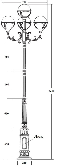 Наземный фонарь GENOVA 88110C/16/E7 Bl Oasis Light