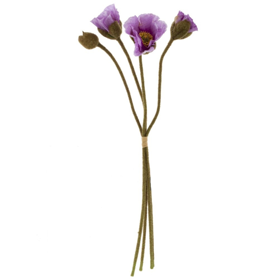 Цветы искусственные "Букет маков", L14 W12 H52 см