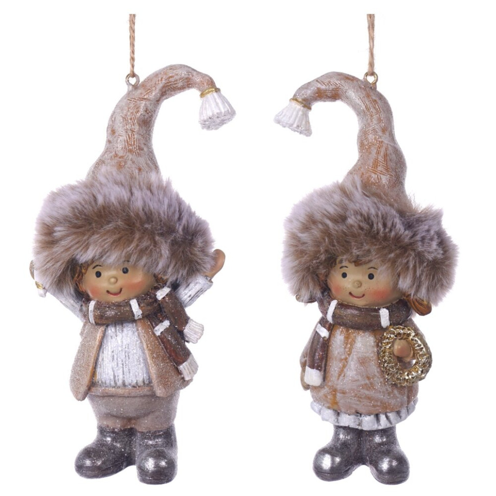 Фигурка декоративная подвесная  "Дети",  L6 W5 H13 см, 2в.