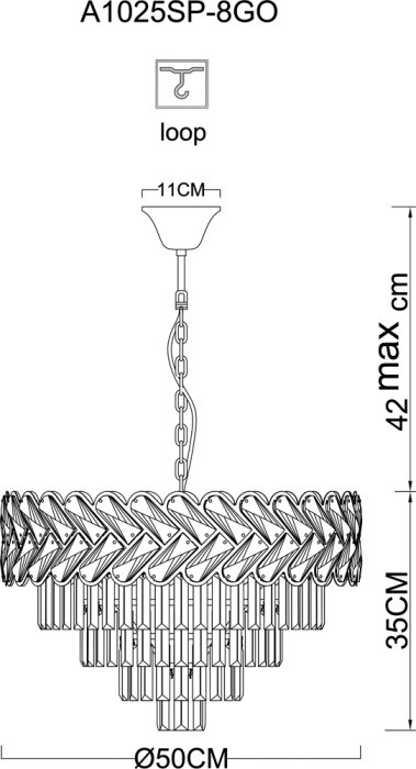 Подвесная люстра Aisha A1025SP-8GO Arte Lamp