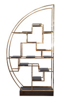 Стеллаж-полусфера розовое золото/темный шпон Стеллаж-полусфера розовое золото/темный шпон