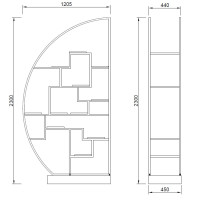 Стеллаж-полусфера розовое золото/темный шпон Стеллаж-полусфера розовое золото/темный шпон