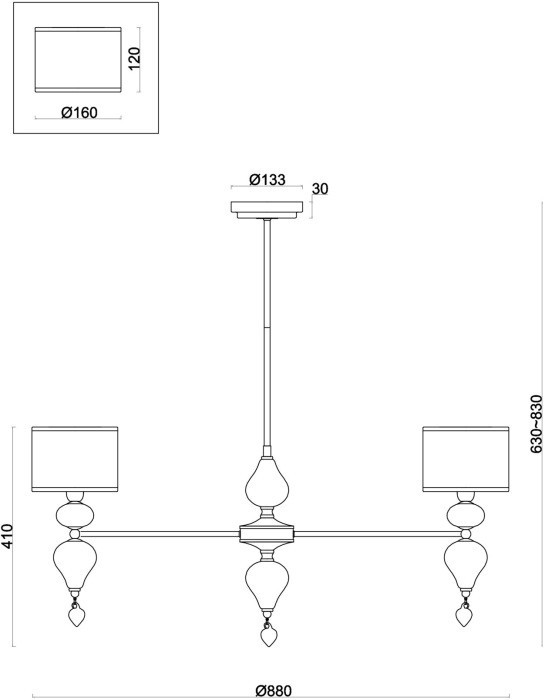 Потолочная люстра Raise FR5369CL-08BS Freya