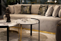 Диван Glarus трехместный велюровый серый