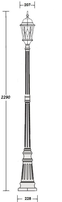 Наземный фонарь ASTORIA 2M 91409M Bl ромб Oasis Light