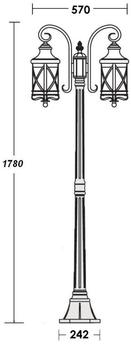 Наземный фонарь LUCERNA 84808A/18 Gb Oasis Light
