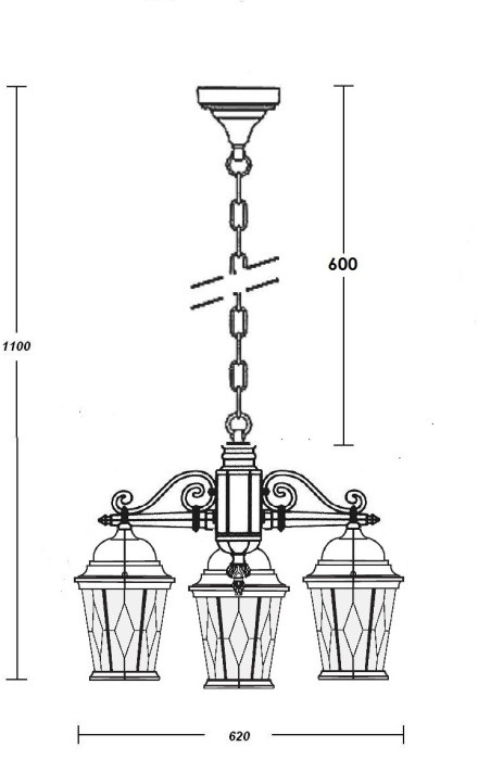 Уличный светильник подвесной ASTORIA 2M 91470M/3 Bl ромб Oasis Light