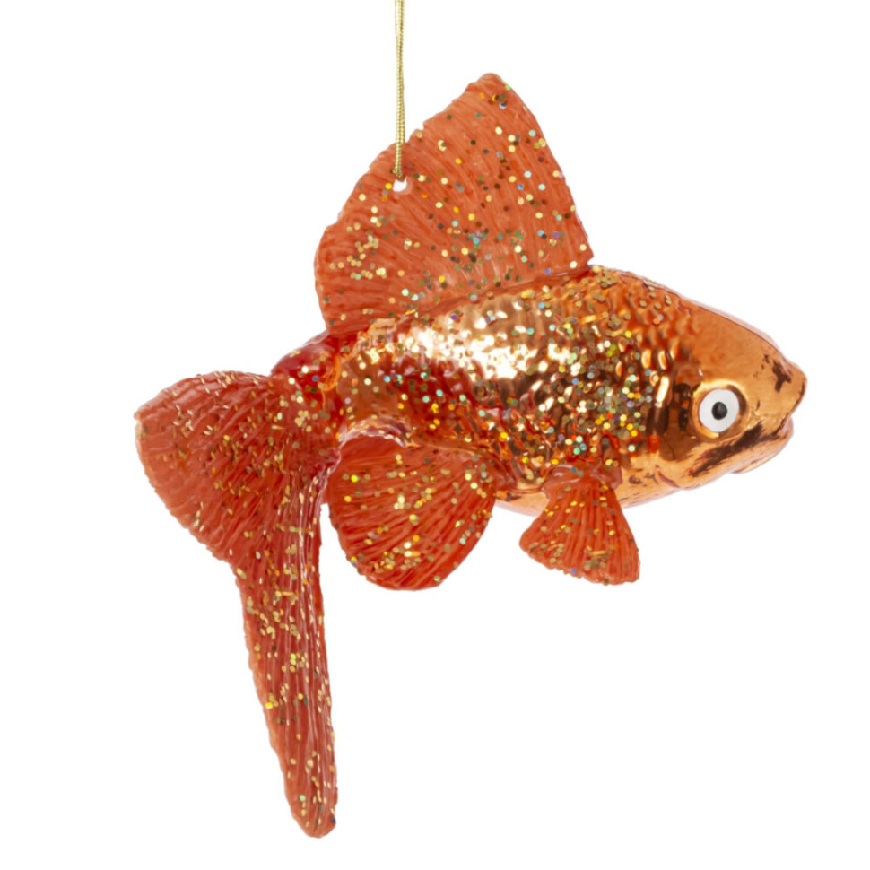 Украшение новогоднее "Золотая рыбка", L14 W7 H8 см