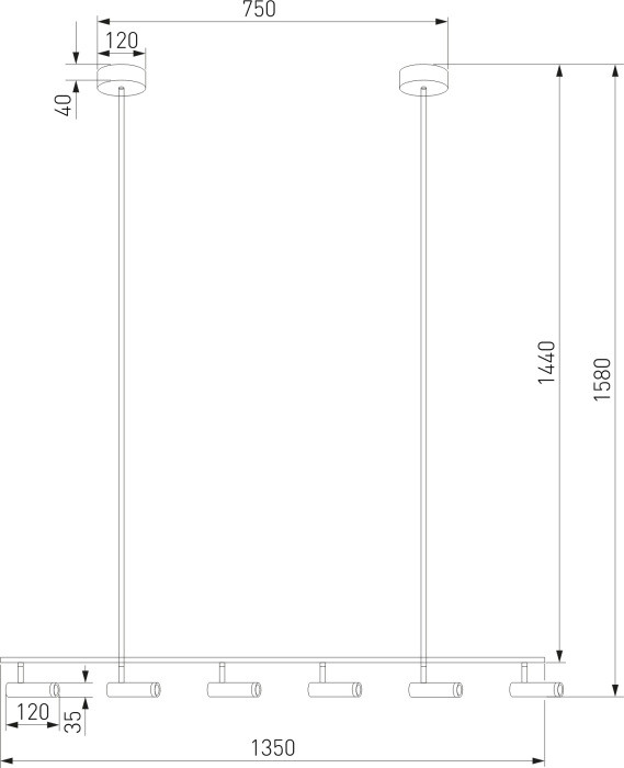 Спот Barre 20252/6 LED черный Eurosvet