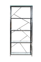 Стеллаж с прозрачным стеклом (хром) Стеллаж с прозрачным стеклом (хром)