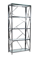 Стеллаж с прозрачным стеклом (хром) Стеллаж с прозрачным стеклом (хром)