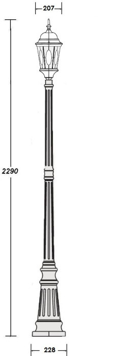 Наземный фонарь ASTORIA 2M 91409M Bl овал Oasis Light