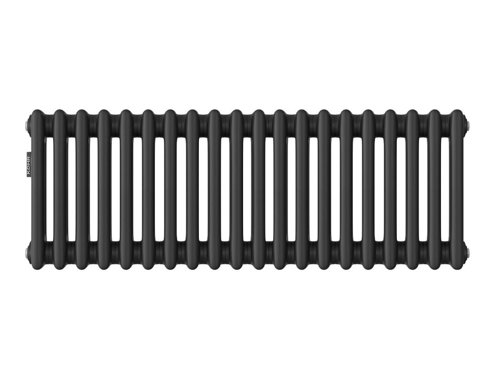 Стальной трубчатый радиатор Kohr Heim 3030/20 секций с боковым подключением 3/4 черный
