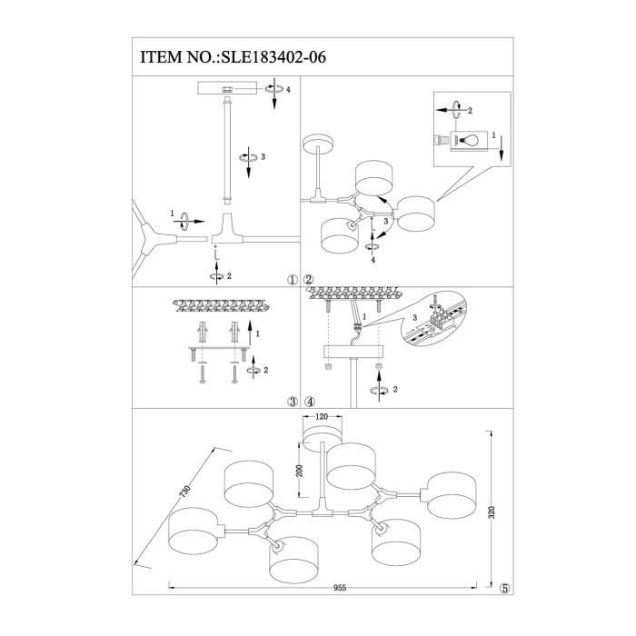 Потолочная люстра Gimento SLE183402-06 Evoluce