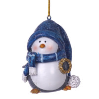 Фигурка декоративная подвесная "Пингвин",  L5 W5 H6,5 см, 2в.