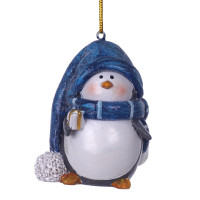 Фигурка декоративная подвесная "Пингвин",  L5 W5 H6,5 см, 2в.